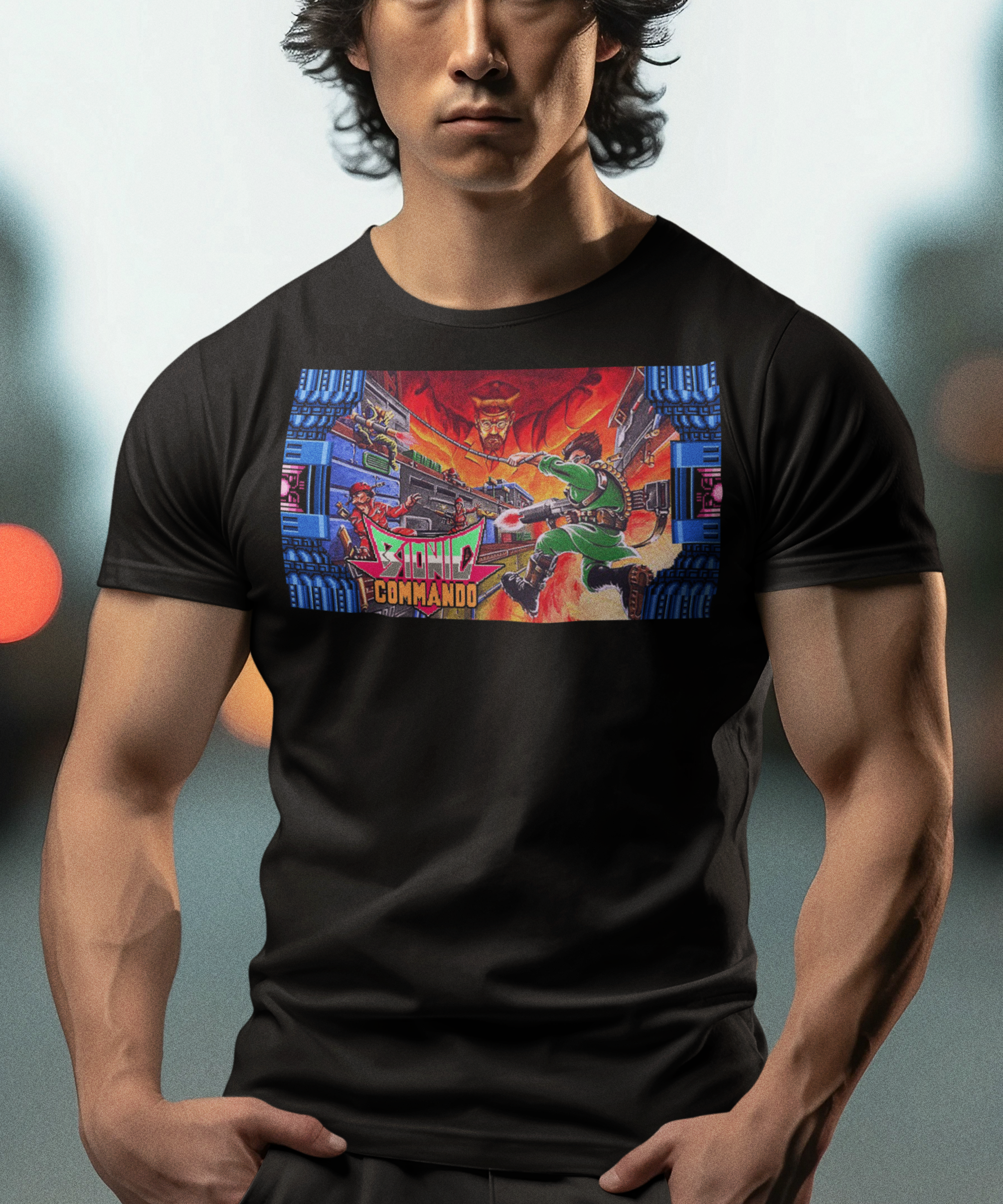 Bionic Commando Graphic T-Shirt | Retro NES Gaming Tee | Classic Capcom Apparel | RetroPunkDesign