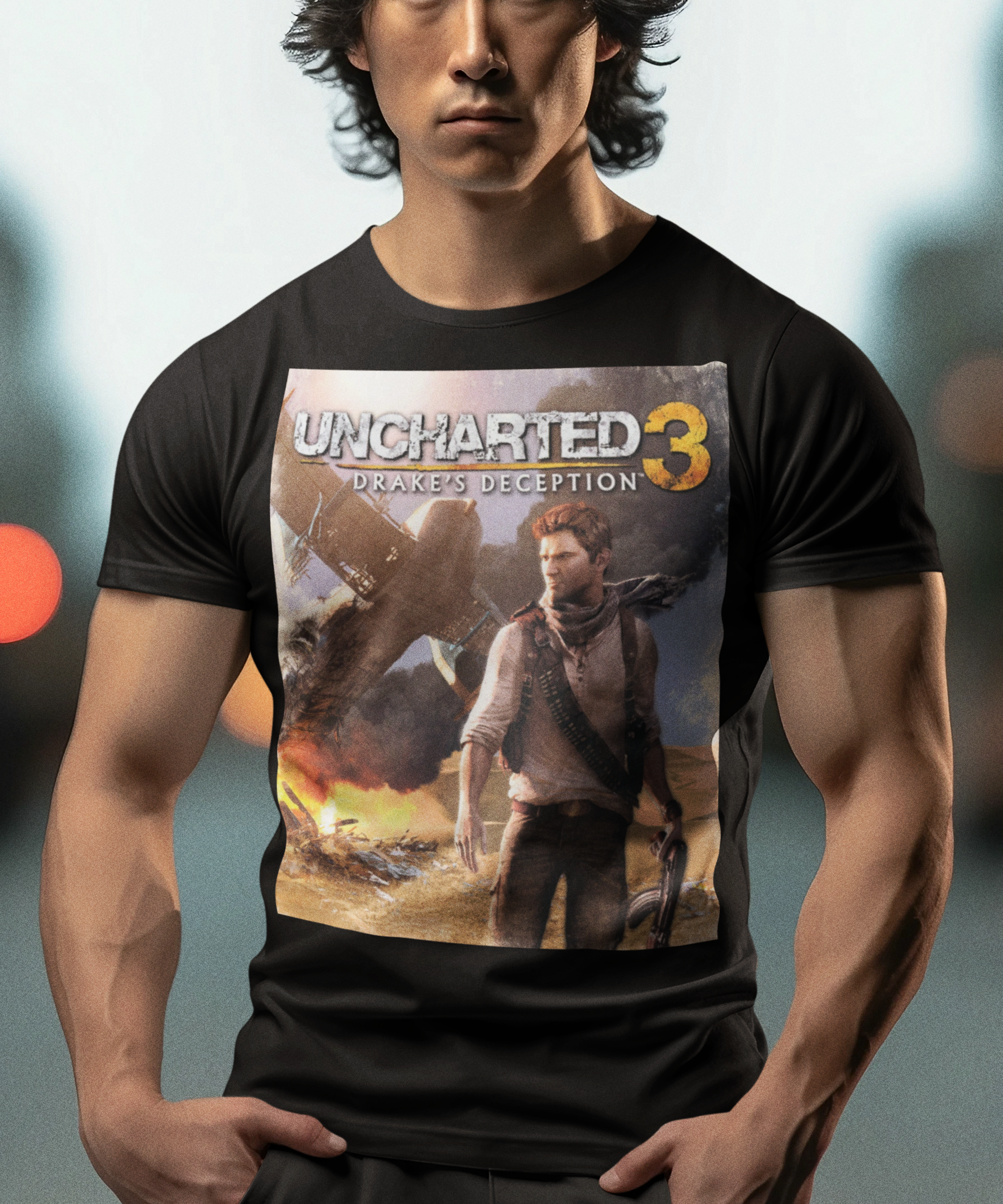 Uncharted 3: Drake’s Deception Graphic T-Shirt | PlayStation Adventure Game Tee | RetroPunkDesign
