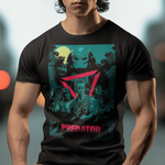 Predator 1987 Arnold Schwarzenegger Graphic T-Shirt | Retro Action Sci-Fi Polyester Tee | RetroPunkDesign - Retro Punk Design 