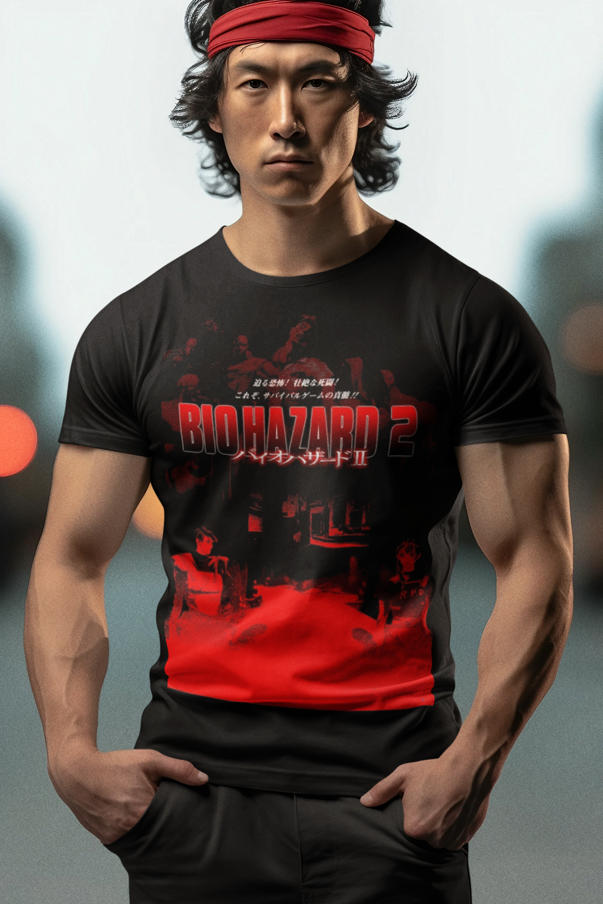 Biohazard 2 Graphic T-Shirt | Retro Resident Evil 2 Horror Game Tee | RetroPunkDesign - Retro Punk Design 