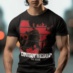 Cowboy Bebop Spike Spiegel Graphic T-Shirt | Retro Anime Sci-Fi Polyester Tee | RetroPunkDesign - Retro Punk Design 