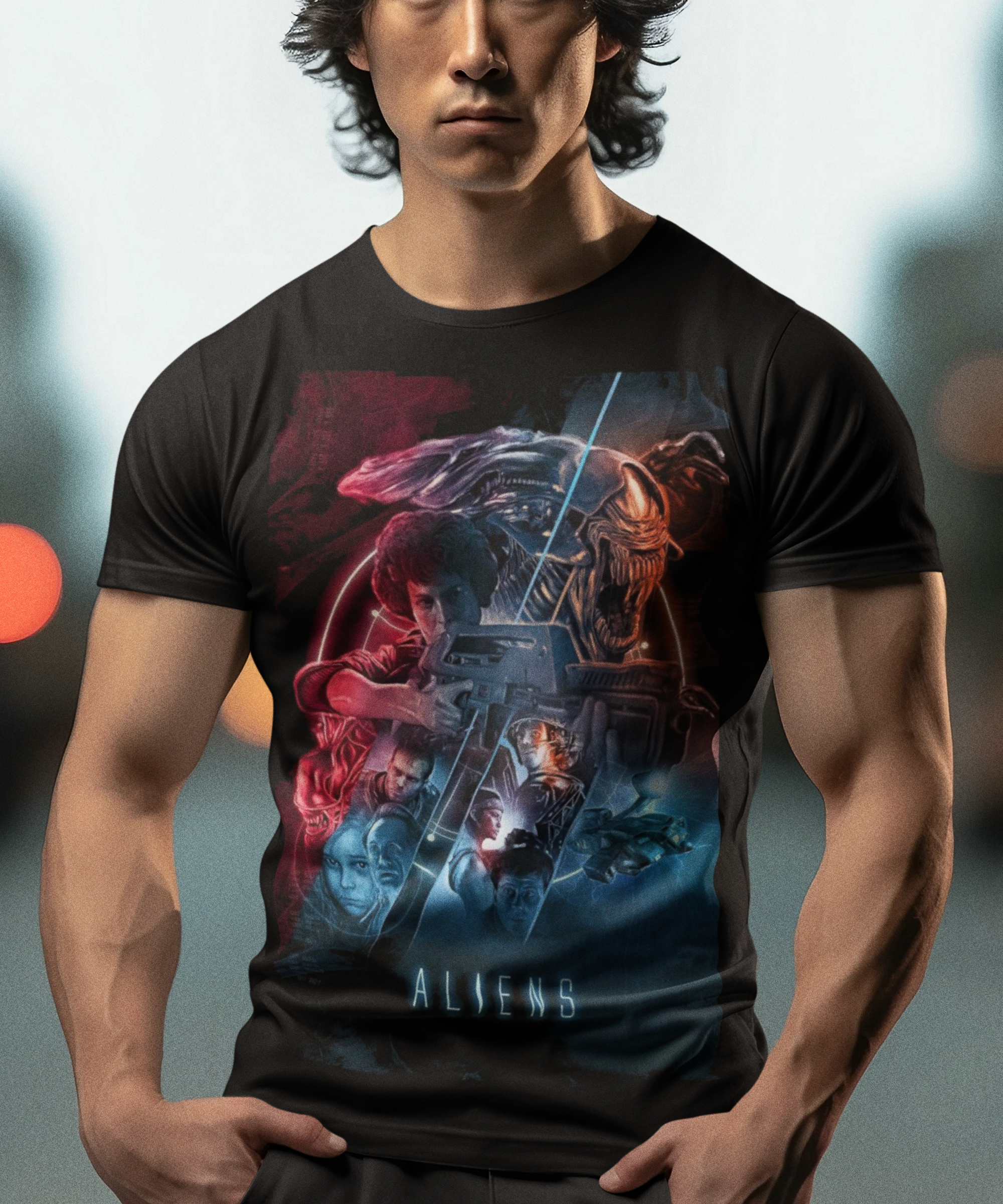 Aliens 1986 Graphic T-Shirt | Classic Sci-Fi Movie Tee | James Cameron Action Horror Apparel | RetroPunkDesign
