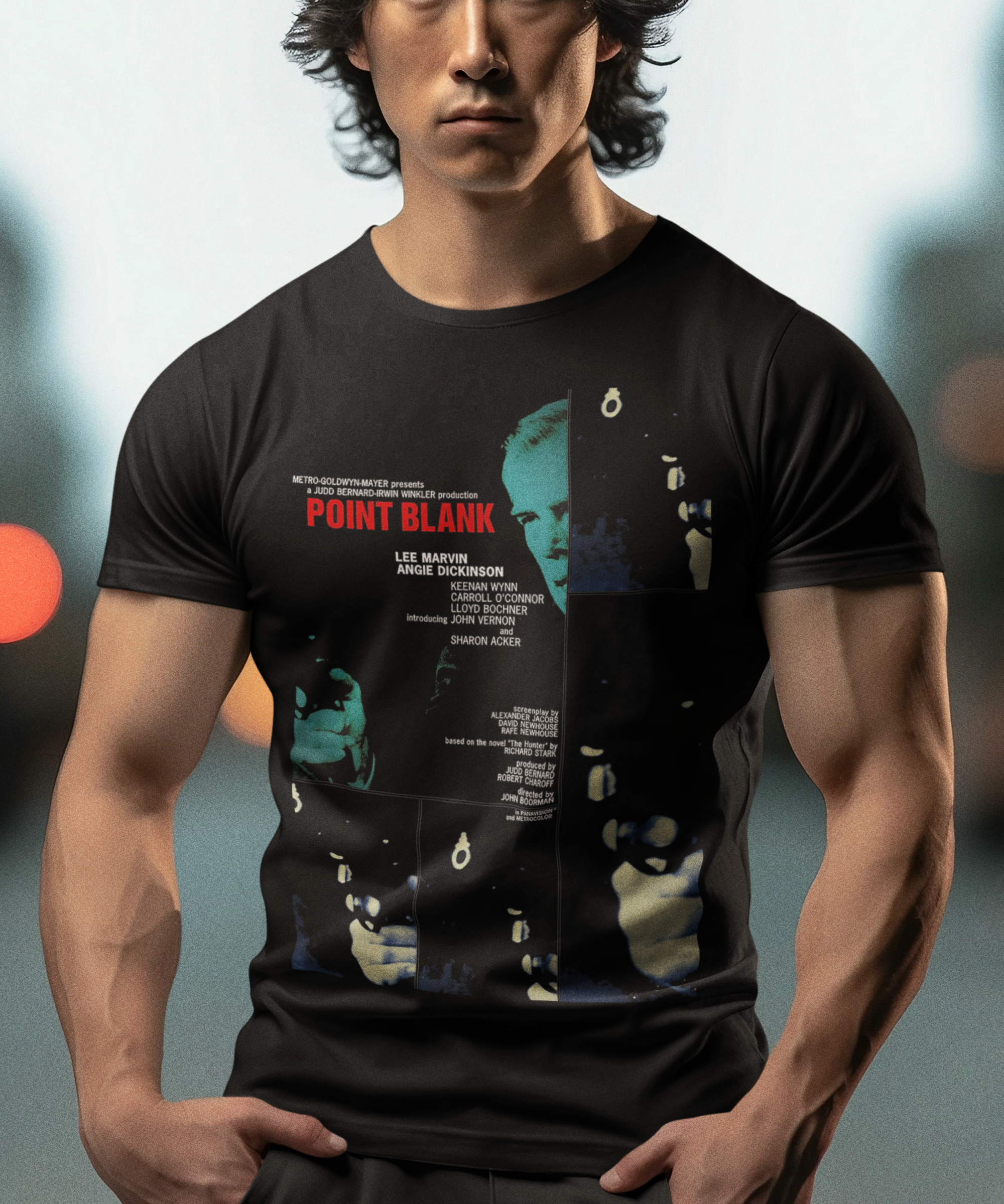 Point Blank 1967 Graphic T-Shirt | Lee Marvin Retro Crime Noir Polyester Tee | RetroPunkDesign - Retro Punk Design 