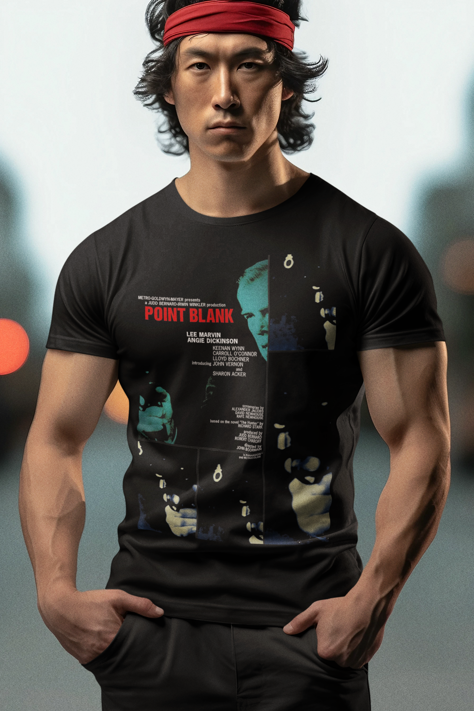Point Blank 1967 Graphic T-Shirt | Lee Marvin Retro Crime Noir Polyester Tee | RetroPunkDesign - Retro Punk Design 
