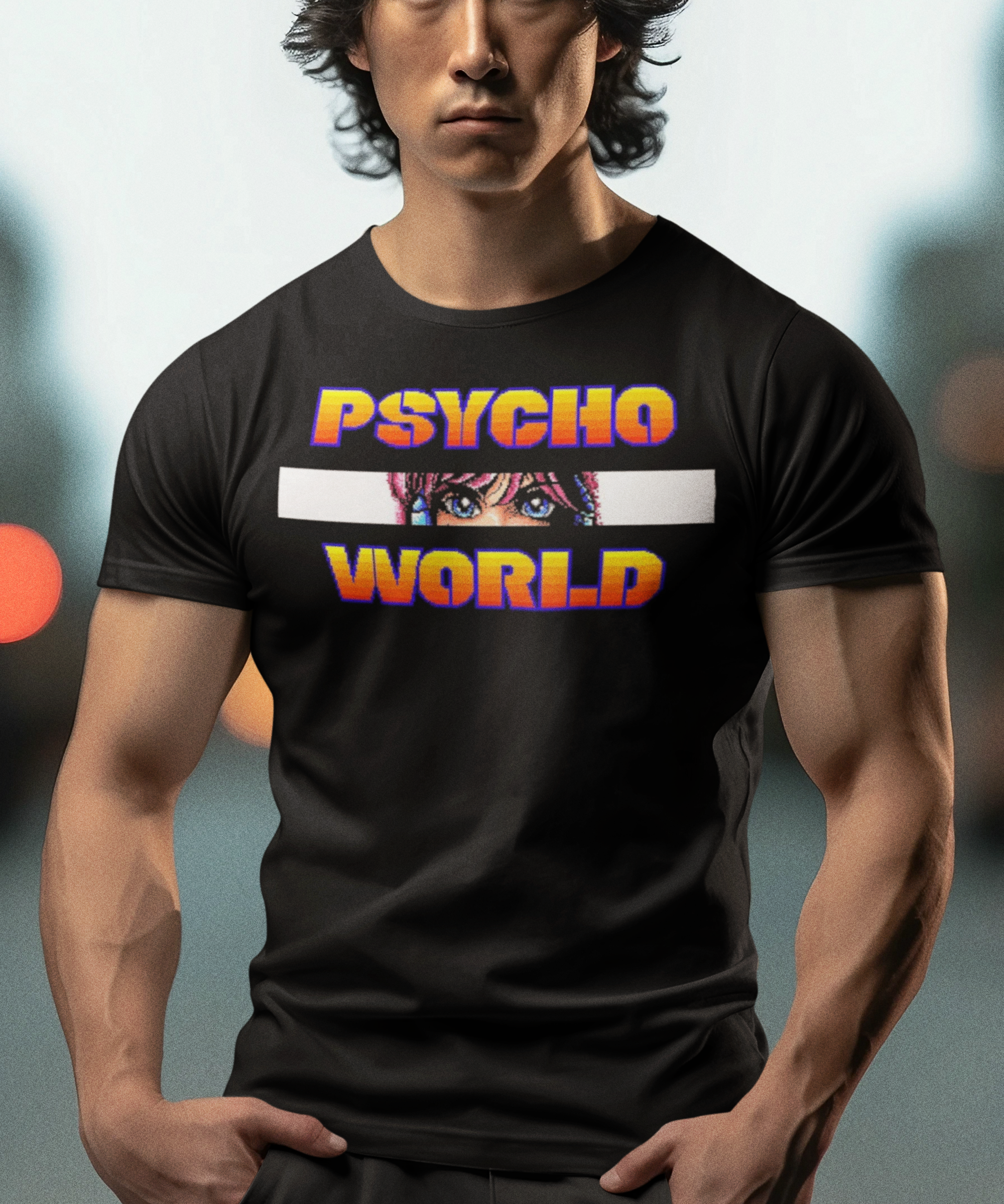 Psycho World Retro Graphic T-Shirt | 80s Sci-Fi Gaming Tee | Vintage Japanese Game Apparel | RetroPunkDesign