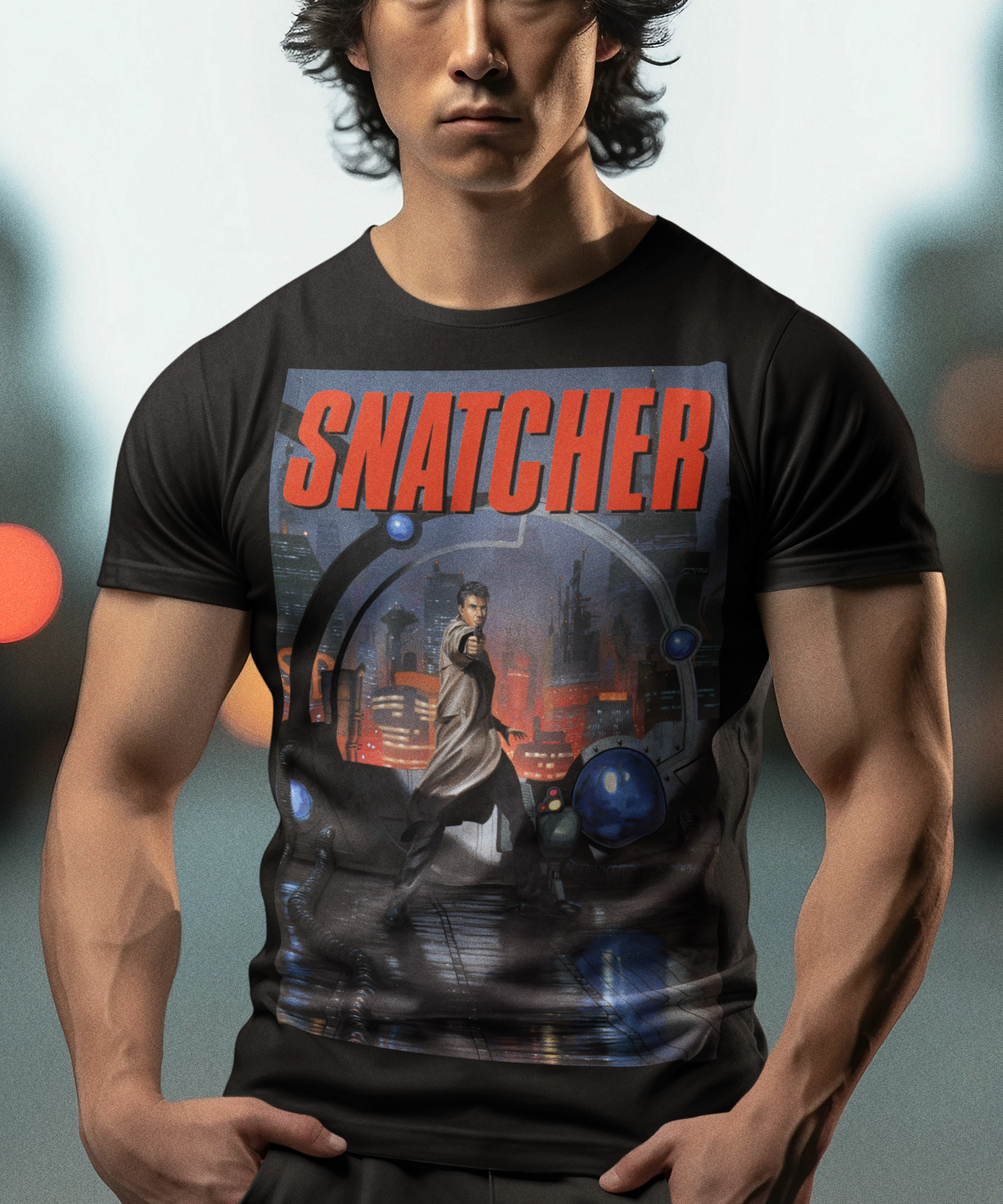 Snatcher 1988 Graphic T-Shirt | Hideo Kojima Cyberpunk Polyester Tee | RetroPunkDesign