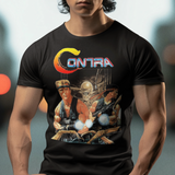 Contra NES Graphic T-Shirt | Retro Run and Gun 8-Bit Gaming Tee | RetroPunkDesign - Retro Punk Design 