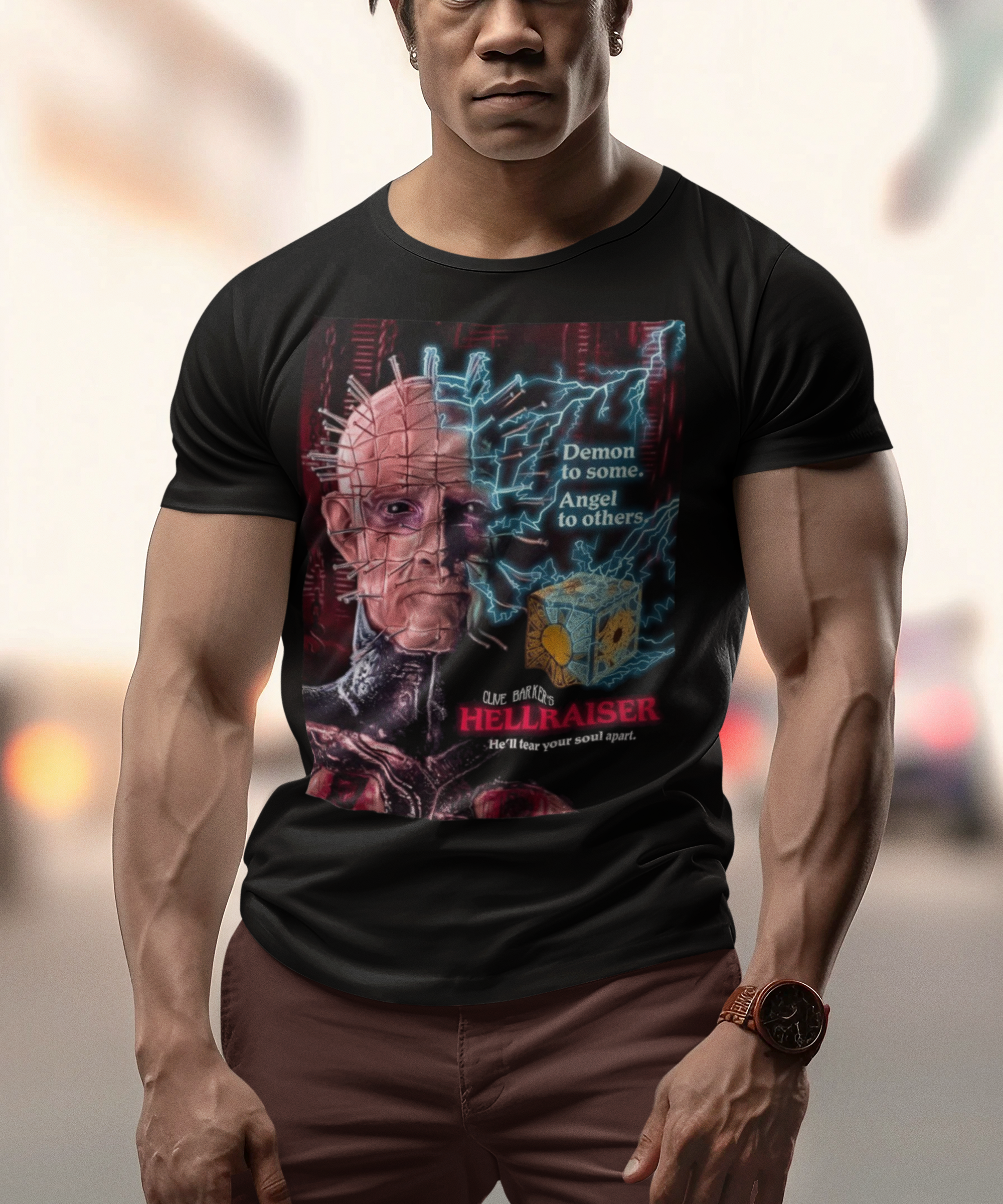 Hellraiser 1987 Graphic T-Shirt | Pinhead Horror Movie Tee | Classic Clive Barker Film Shirt | RetroPunkDesign