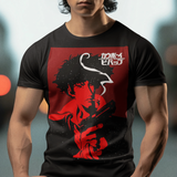 Cowboy Bebop Spike Spiegel Graphic T-Shirt | Retro Anime Sci-Fi Polyester Tee | RetroPunkDesign - Retro Punk Design 