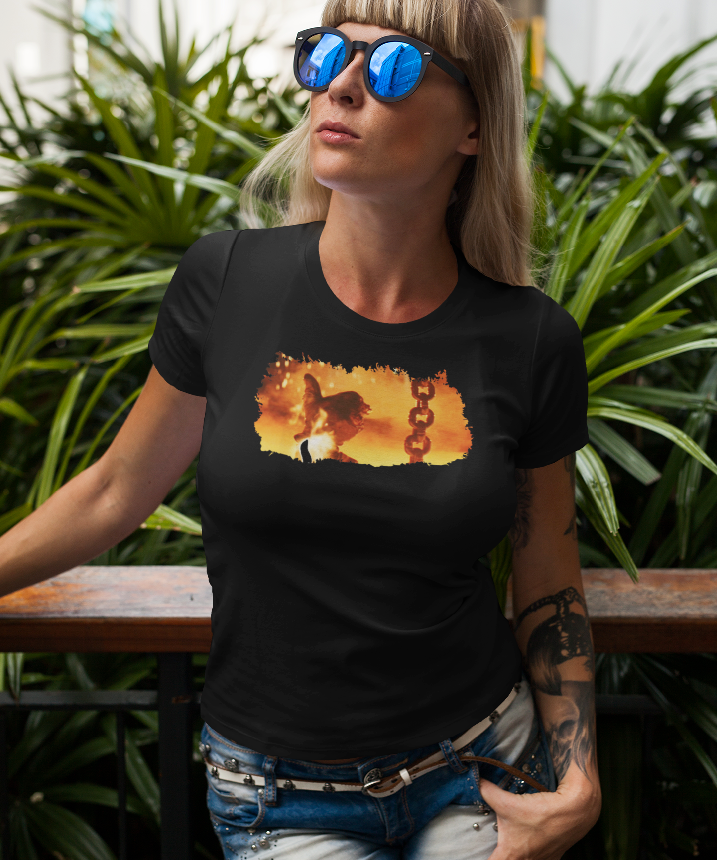 Terminator 2 Judgment Day Thumbs Up Graphic T-Shirt | Arnold Schwarzenegger 1991 Sci-Fi Tee | RetroPunkDesign