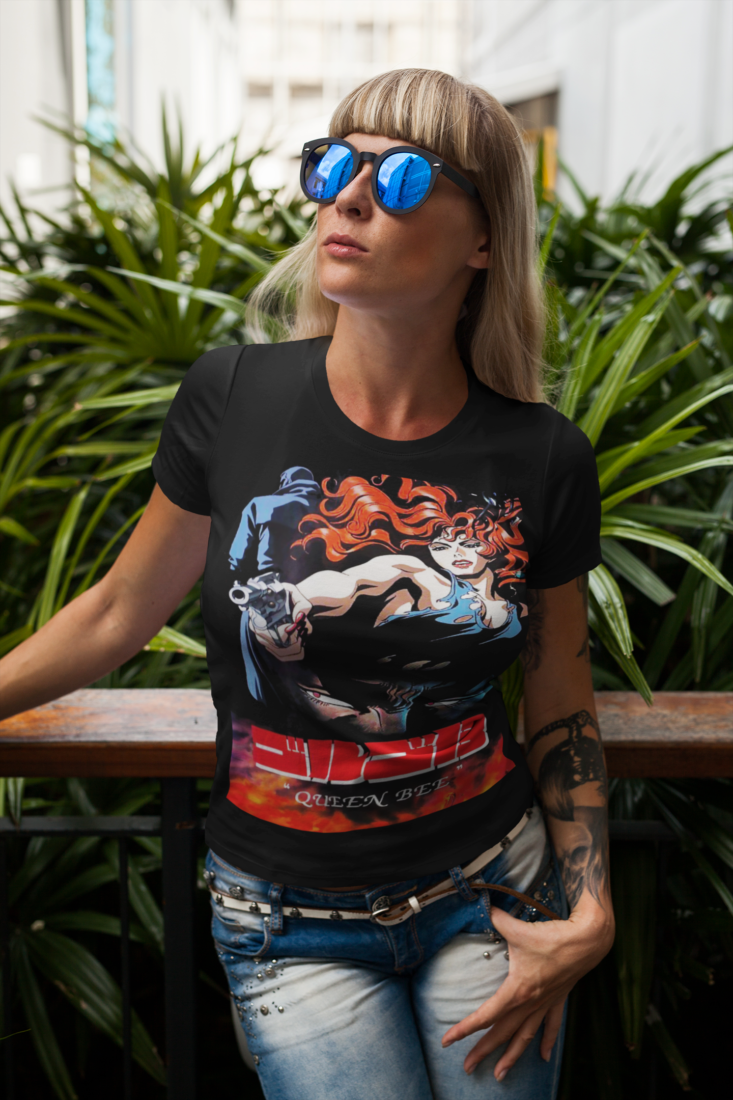 Golgo 13 Queen Bee Graphic T-Shirt | Duke Togo Retro Anime Tee | RetroPunkDesign - Retro Punk Design 