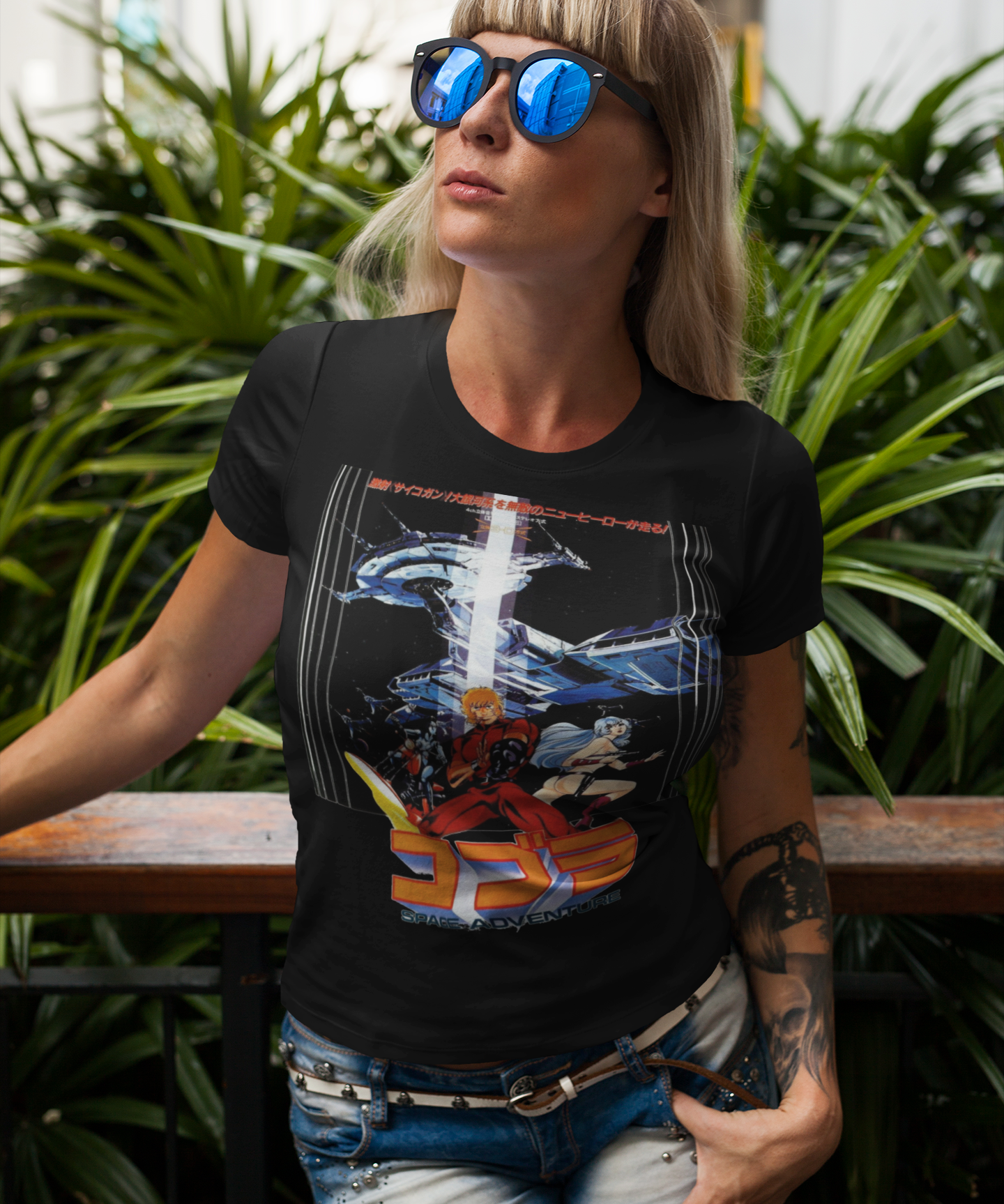 Space Adventure Cobra Graphic T-Shirt Retro Anime Sci - Retro Punk Design 