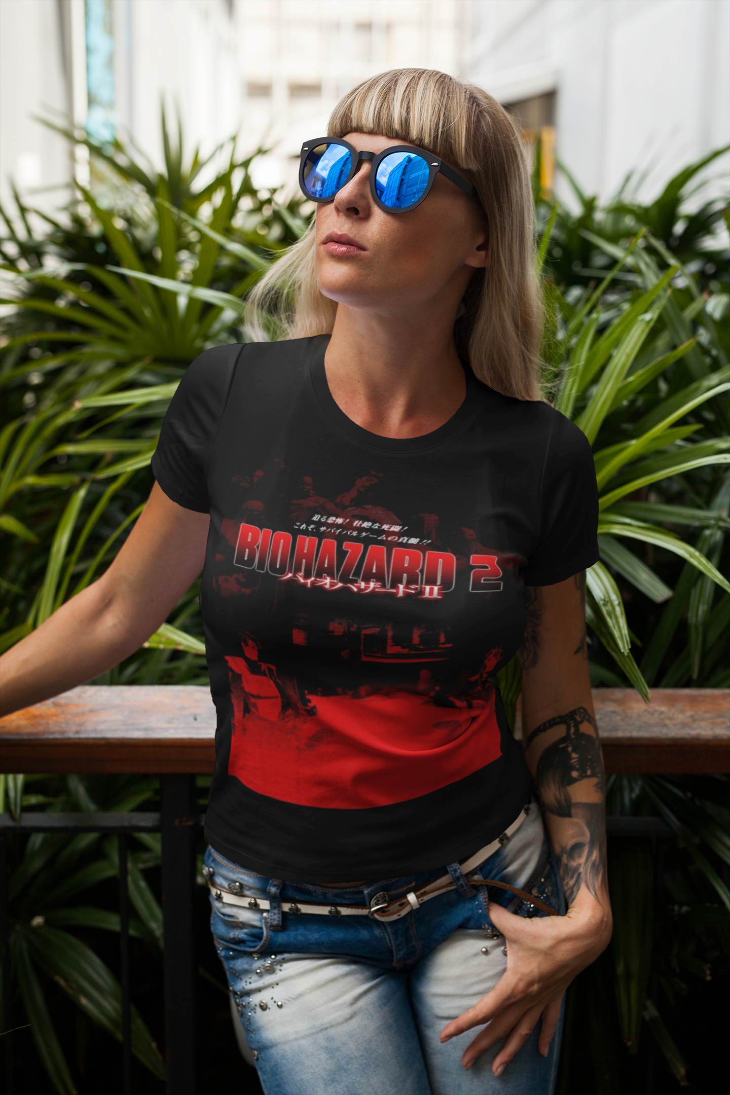 Biohazard 2 Graphic T-Shirt | Retro Resident Evil 2 Horror Game Tee | RetroPunkDesign - Retro Punk Design 