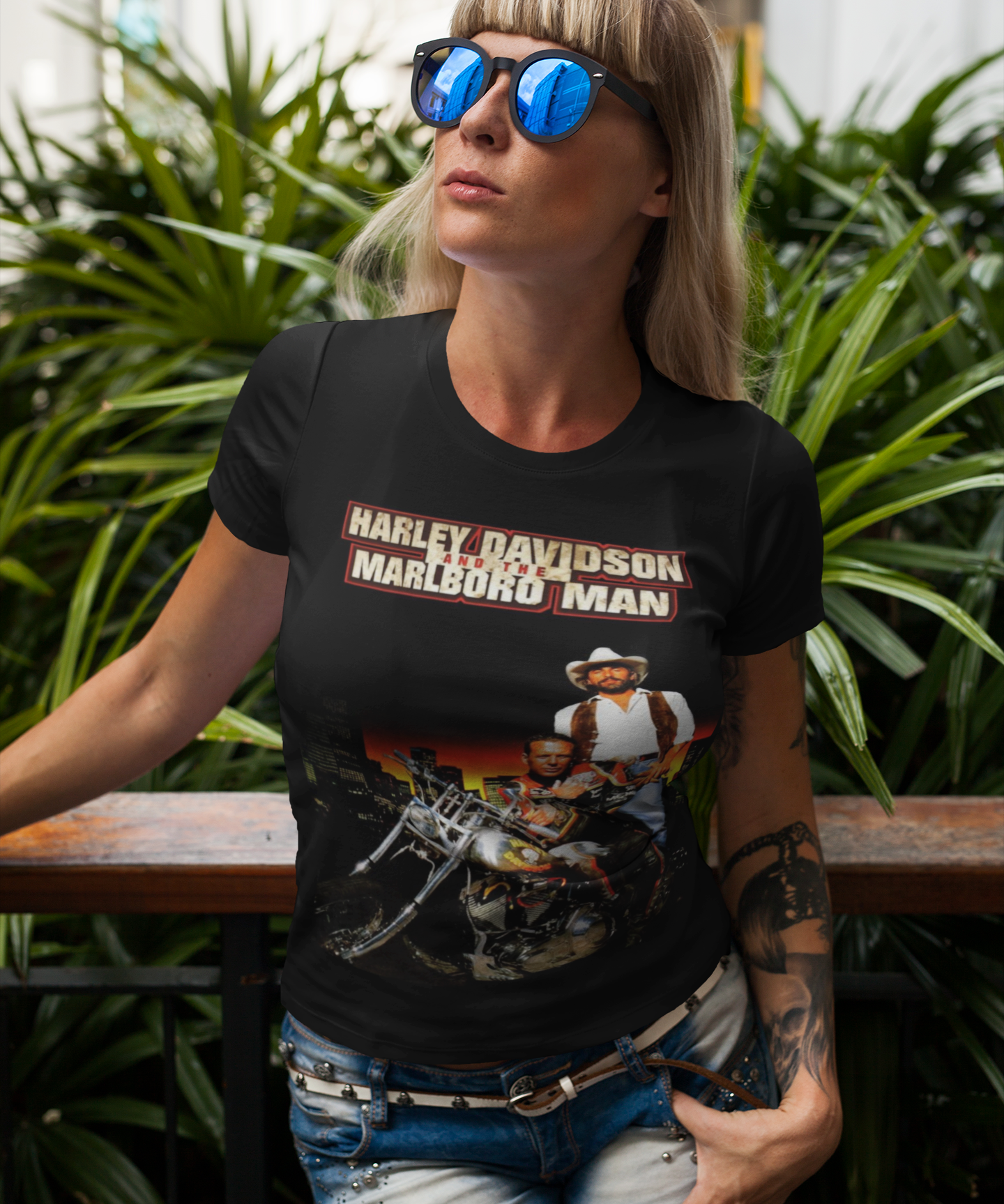 Harley Davidson and the Marlboro Man 1991 Graphic T-Shirt | Cult 90s Action Movie Tee | Retro Biker Film Apparel | RetroPunkDesign