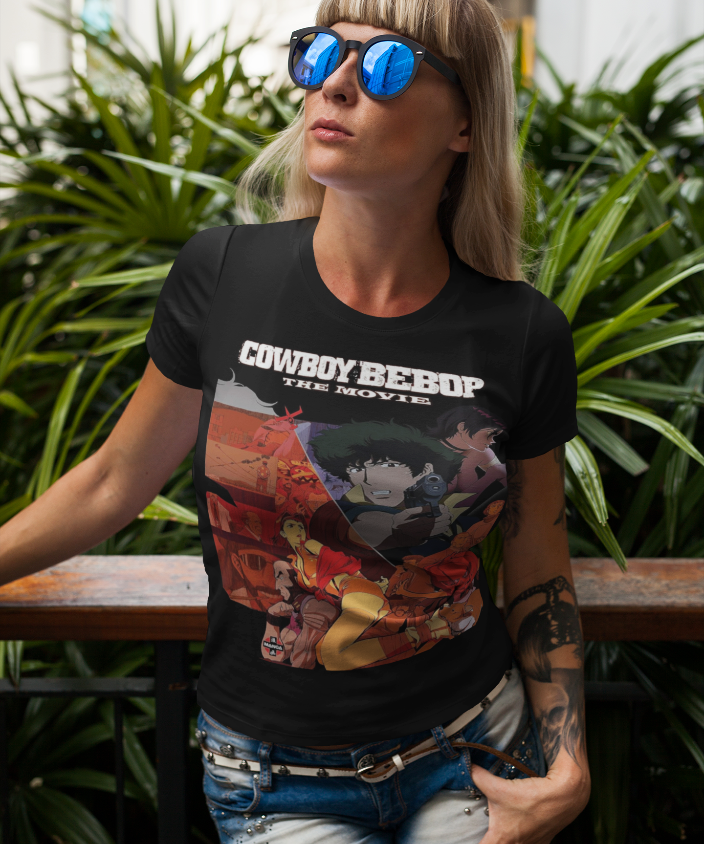 Cowboy Bebop The Movie Graphic T-Shirt | Retro Anime Sci-Fi Action Tee | RetroPunkDesign - Retro Punk Design 