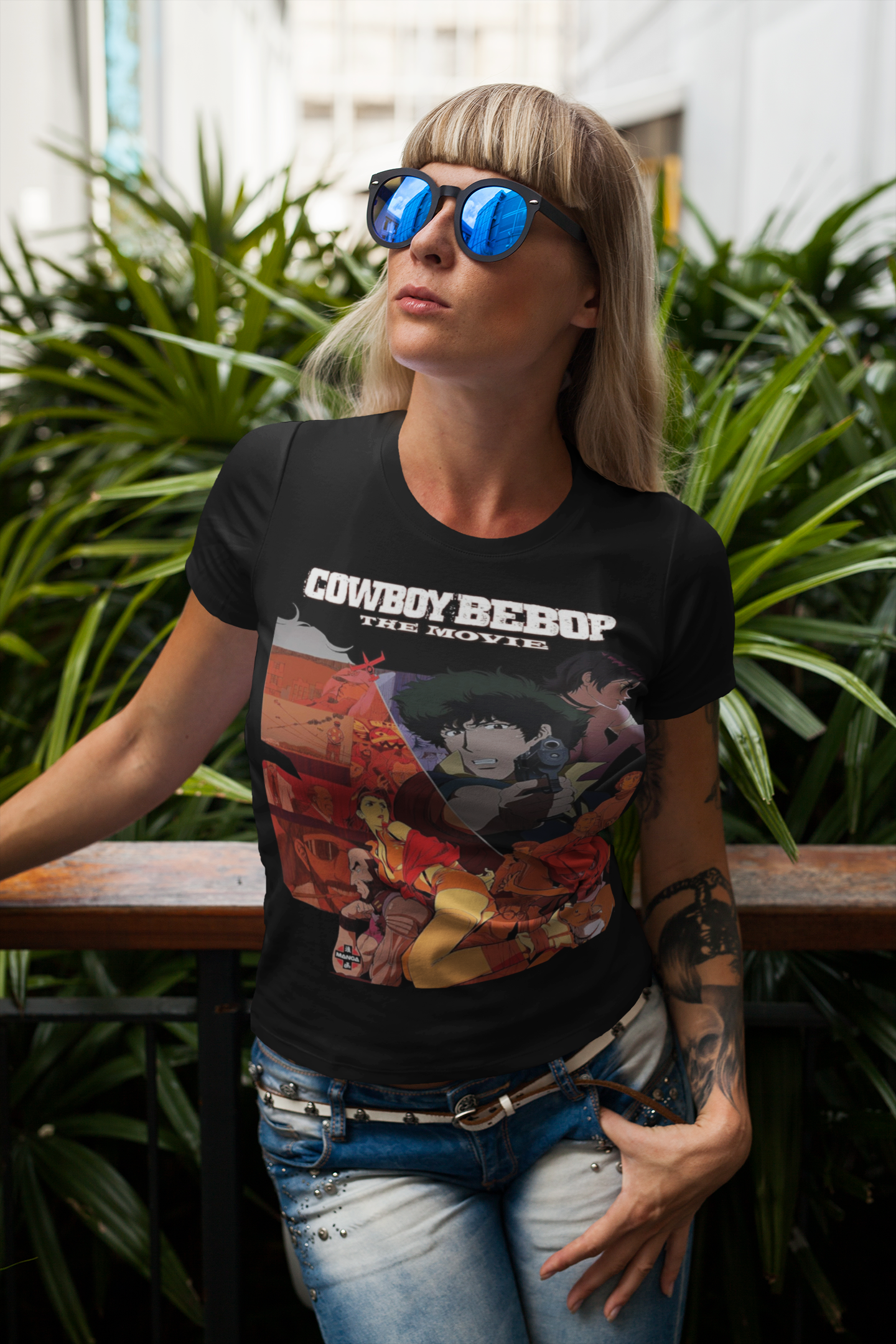 Cowboy Bebop The Movie Graphic T-Shirt | Retro Anime Sci-Fi Action Tee | RetroPunkDesign - Retro Punk Design 