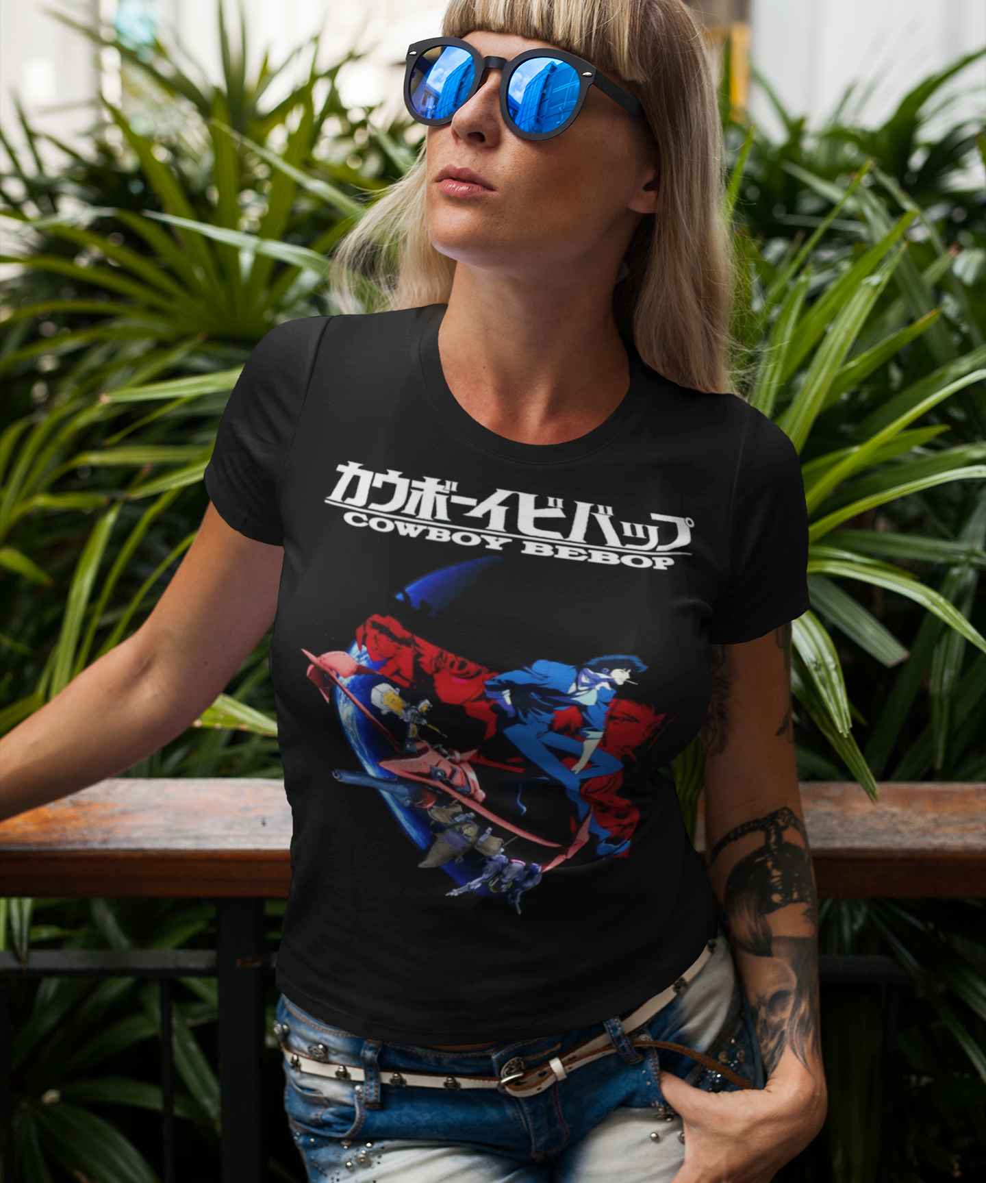 Cowboy Bebop Spike Spiegel Graphic T-Shirt | Retro Anime Space-Noir Tee | RetroPunkDesign - Retro Punk Design 