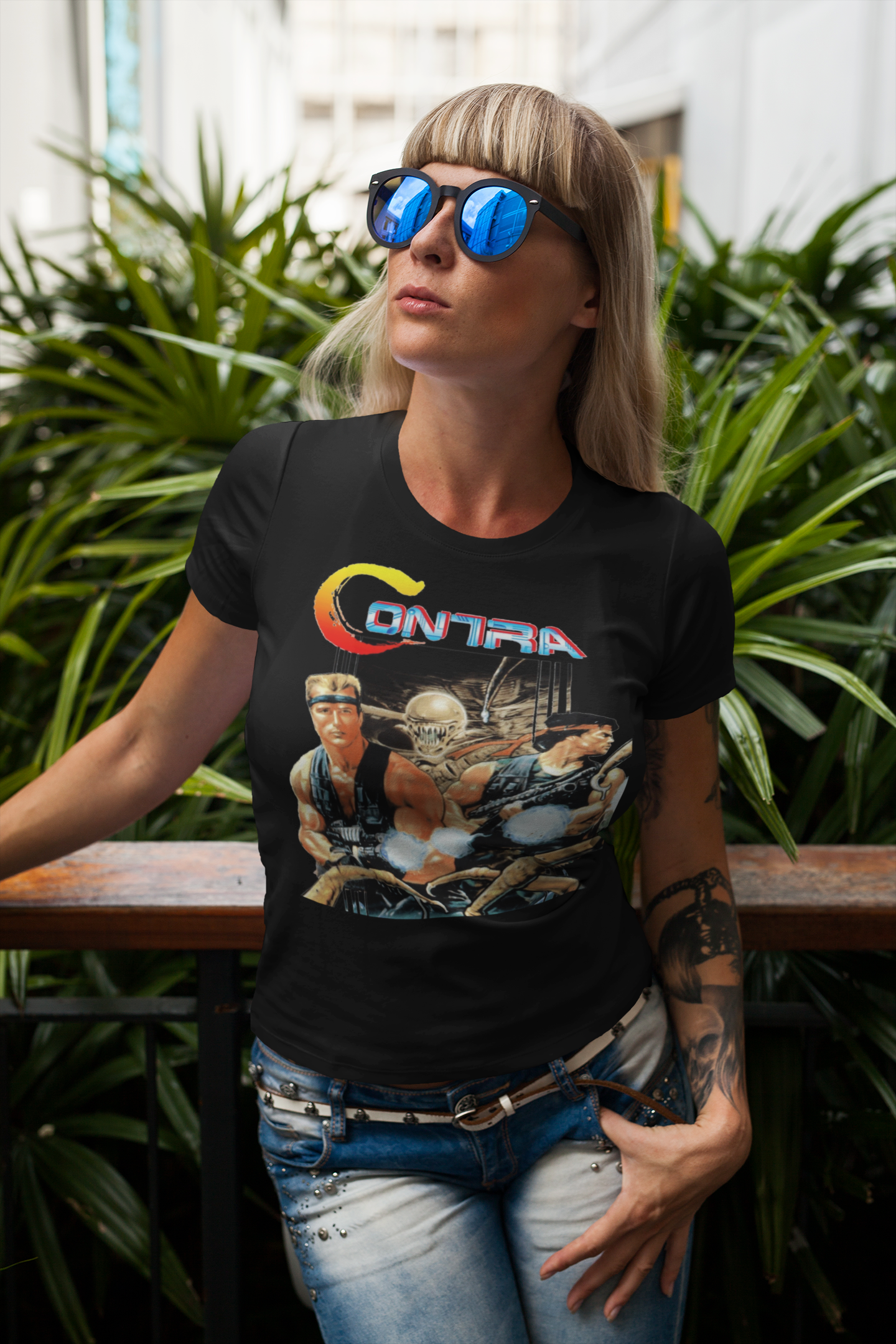 Contra NES Graphic T-Shirt | Retro Run and Gun 8-Bit Gaming Tee | RetroPunkDesign - Retro Punk Design 