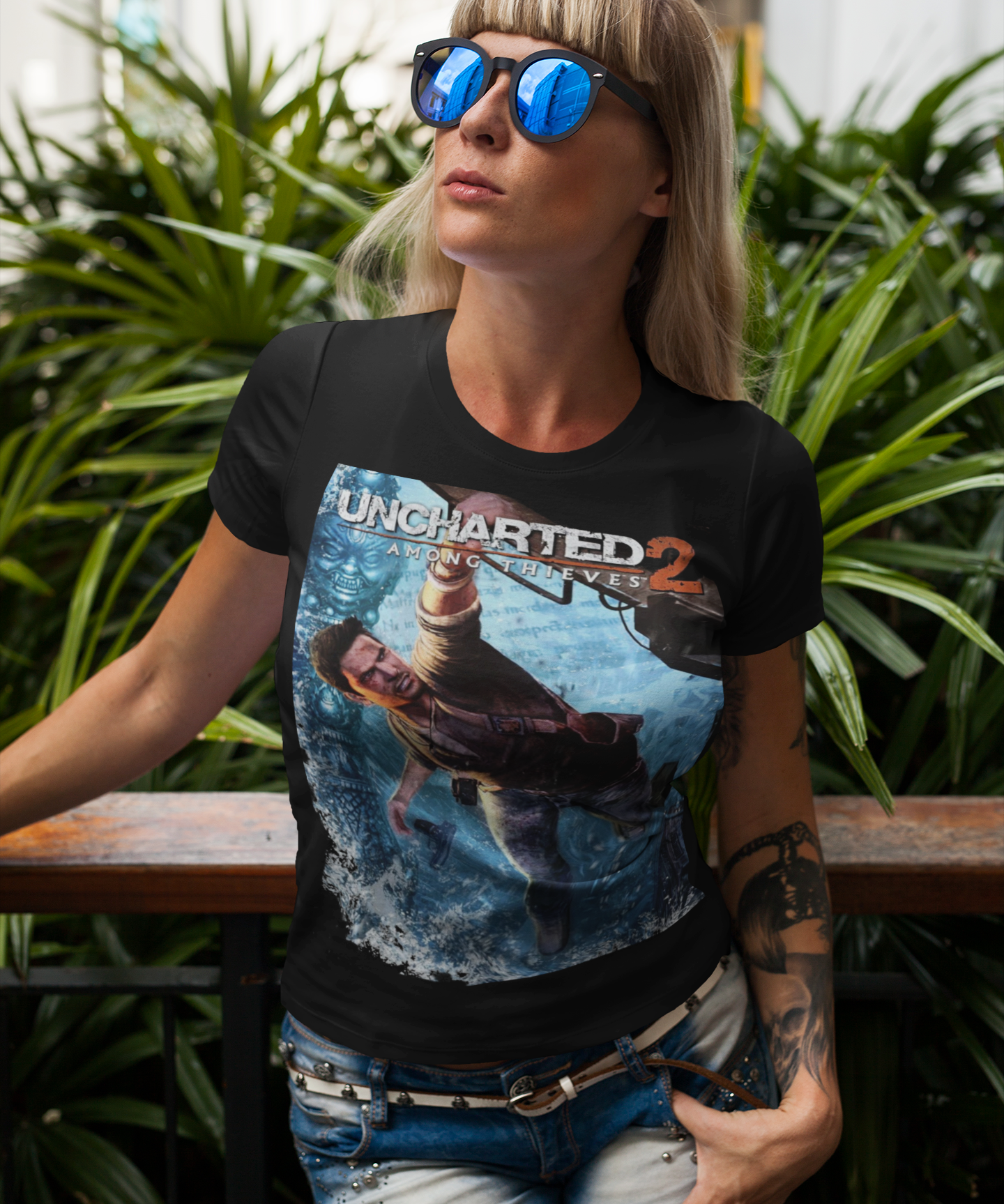 Uncharted 2: Among Thieves Graphic T-Shirt | PlayStation Adventure Game Tee | RetroPunkDesign
