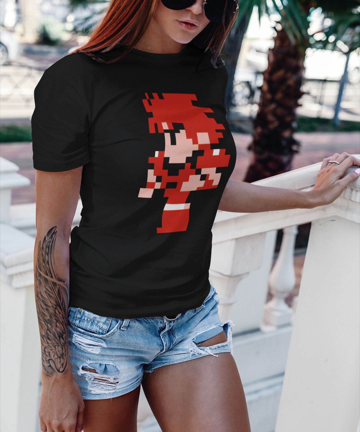 Final Fantasy 1987 Warrior Graphic T-Shirt | Retro JRPG Pixel Art Tee | RetroPunkDesign