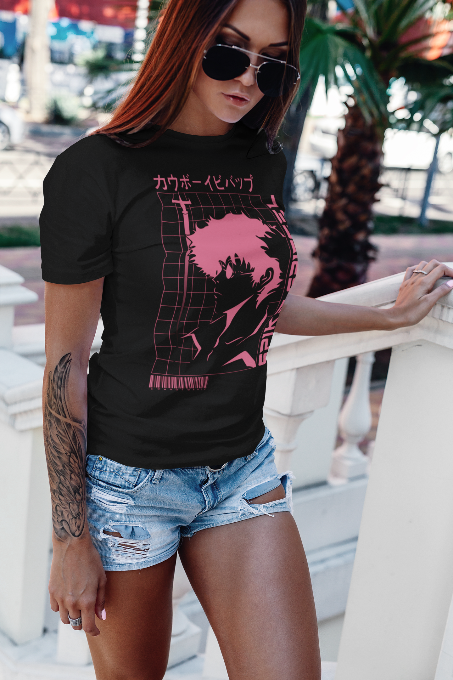 Cowboy Bebop Spike Spiegel Graphic T-Shirt | Retro Anime Space Cowboy Tee | RetroPunkDesign - Retro Punk Design 