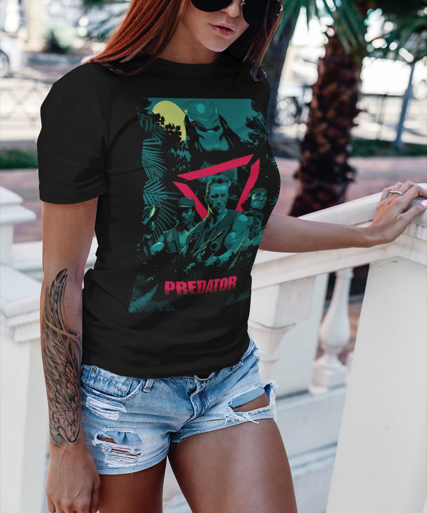 Predator 1987 Arnold Schwarzenegger Graphic T-Shirt | Retro Sci-Fi Action Movie Tee | RetroPunkDesign