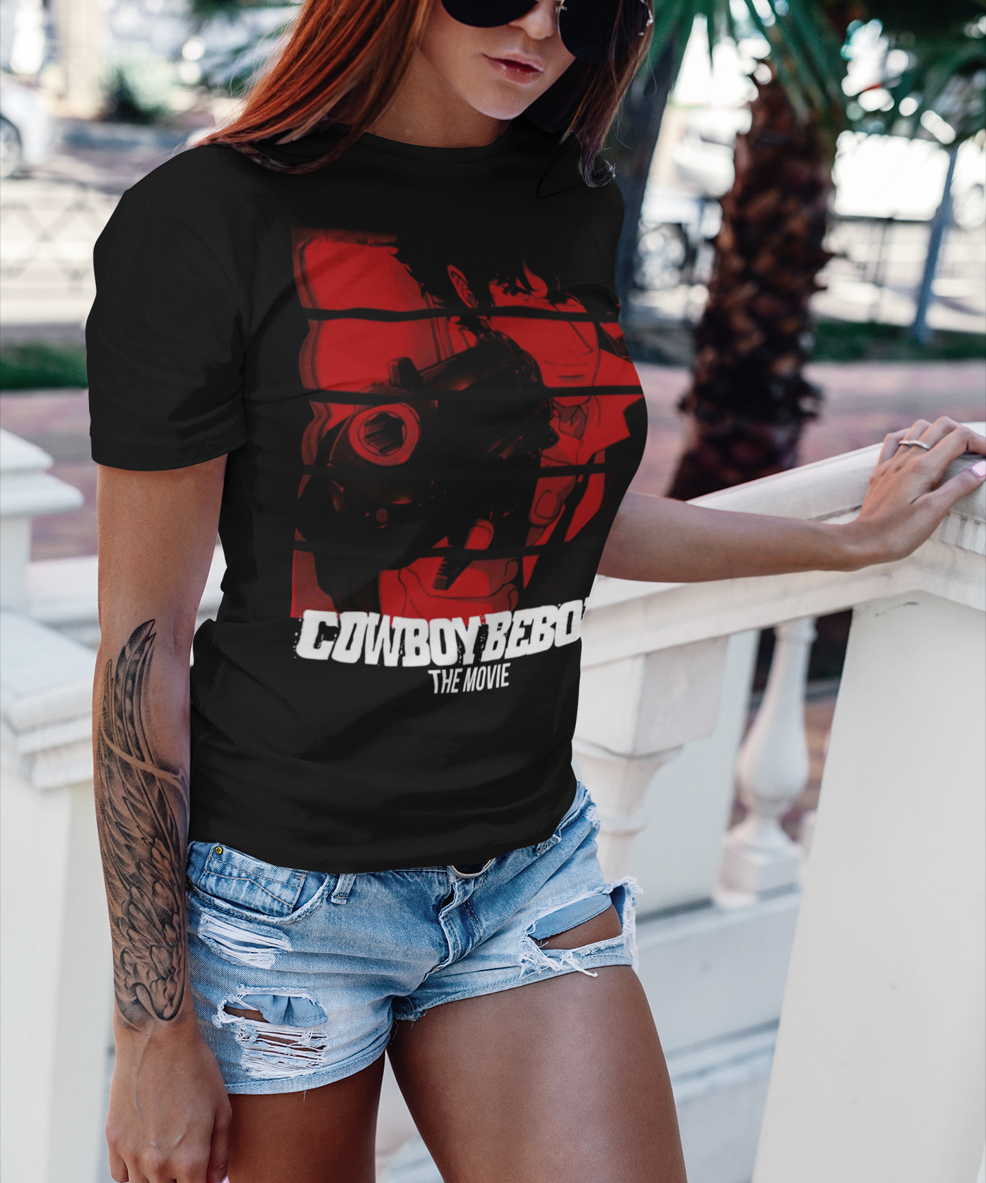Cowboy Bebop Spike Spiegel Graphic T-Shirt | Retro Anime Sci-Fi Polyester Tee | RetroPunkDesign - Retro Punk Design 