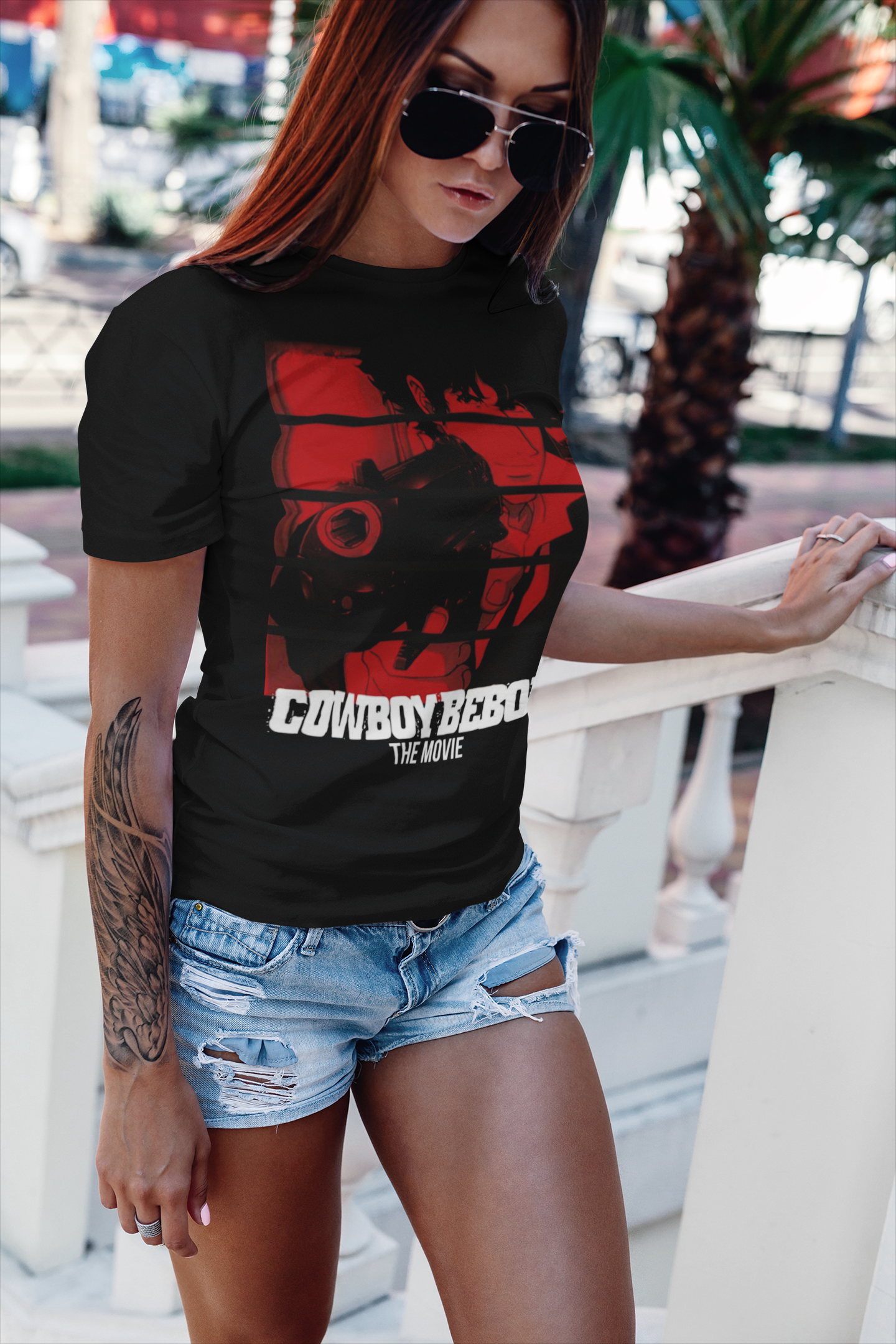 Cowboy Bebop Spike Spiegel Graphic T-Shirt | Retro Anime Sci-Fi Polyester Tee | RetroPunkDesign - Retro Punk Design 