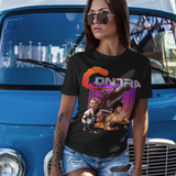 Contra NES Graphic T-Shirt | Arnold Schwarzenegger Sylvester Stallone Retro Gaming Tee | RetroPunkDesign - Retro Punk Design 