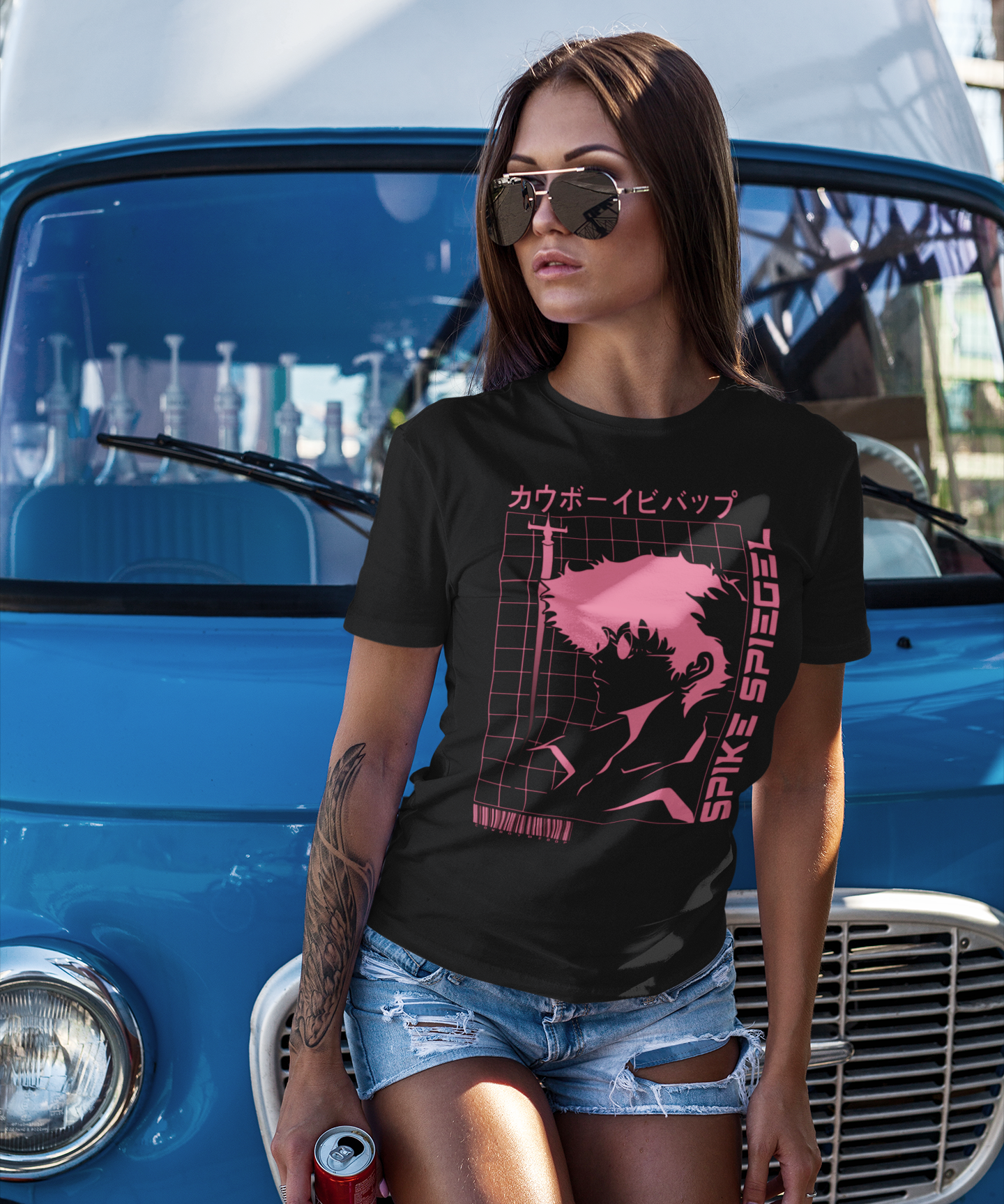 Cowboy Bebop Spike Spiegel Graphic T-Shirt | Retro Anime Space Cowboy Tee | RetroPunkDesign - Retro Punk Design 