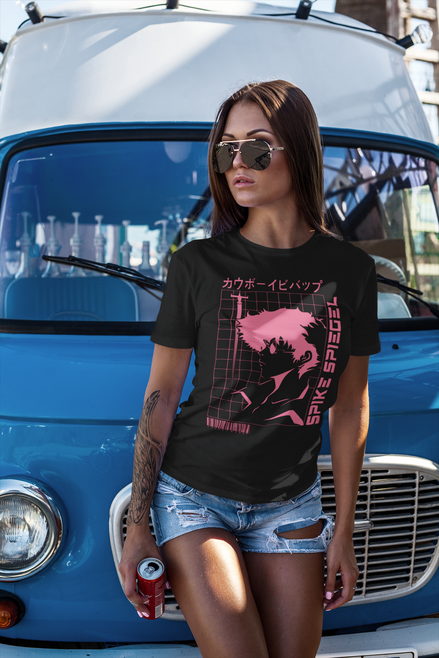Cowboy Bebop Spike Spiegel Graphic T-Shirt | Retro Anime Space Cowboy Tee | RetroPunkDesign - Retro Punk Design 
