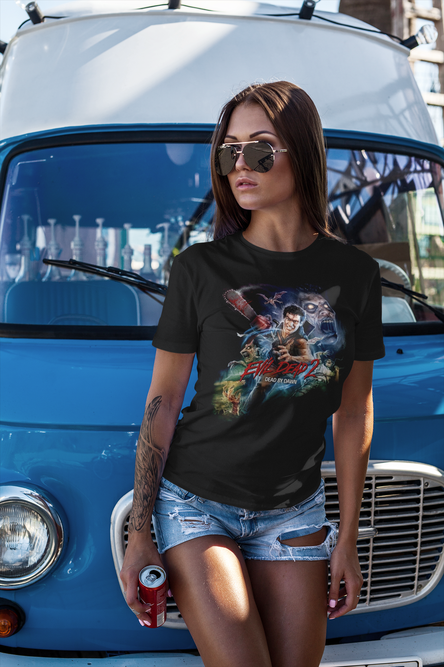 Evil Dead 2 Bruce Campbell Graphic T-Shirt  80s Horror Movie Tee  RetroPunkDesign - Retro Punk Design 