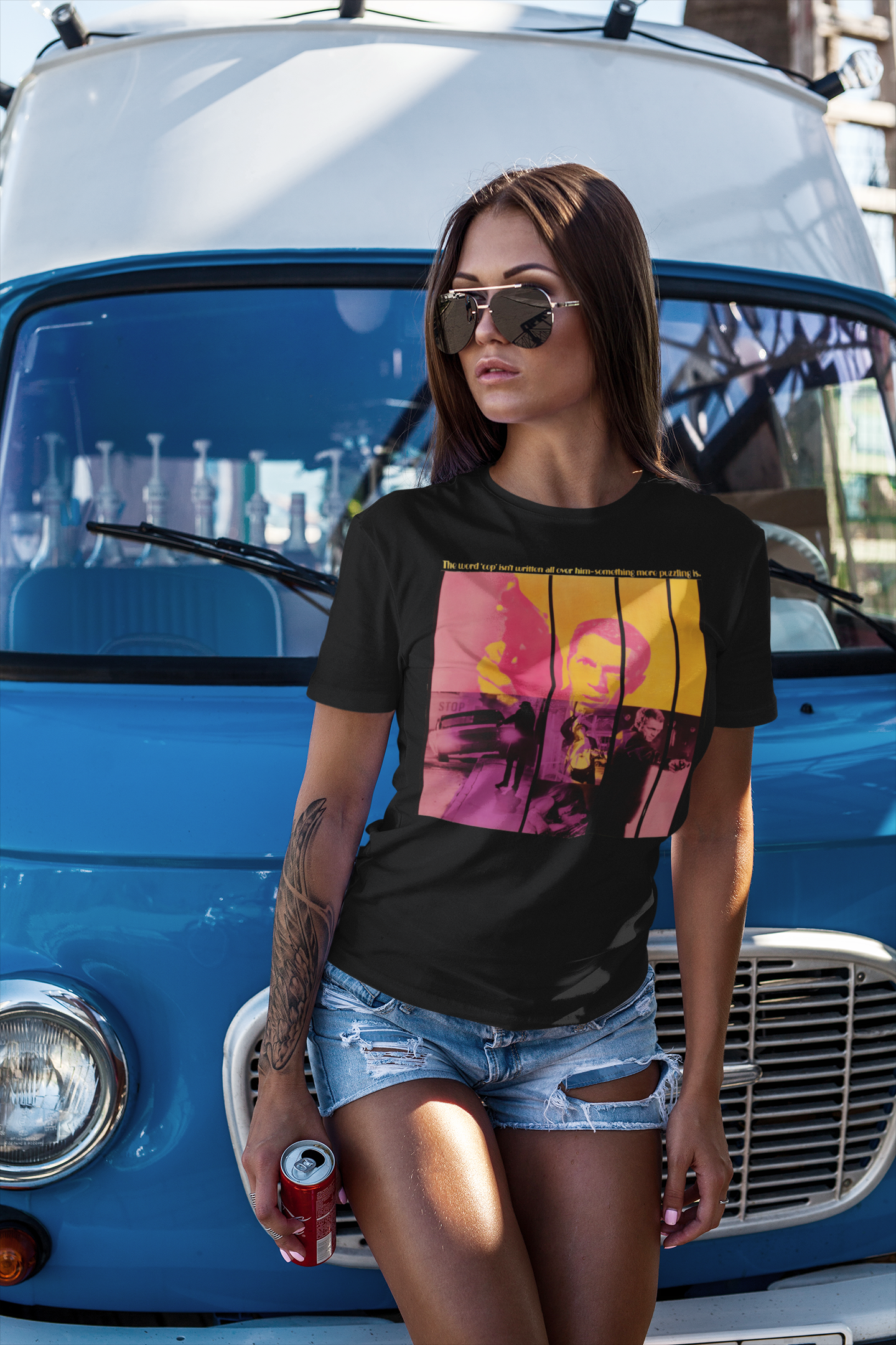 Bullitt 1968 Graphic T-Shirt | Steve McQueen Classic Car Chase Movie Tee | RetroPunkDesign - Retro Punk Design 