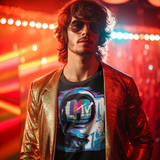 MTV Vintage 80’s Moon Man Graphic T-Shirt  Retro Music TV Tee  1980s Pop Culture Apparel  RetroPunkDesign