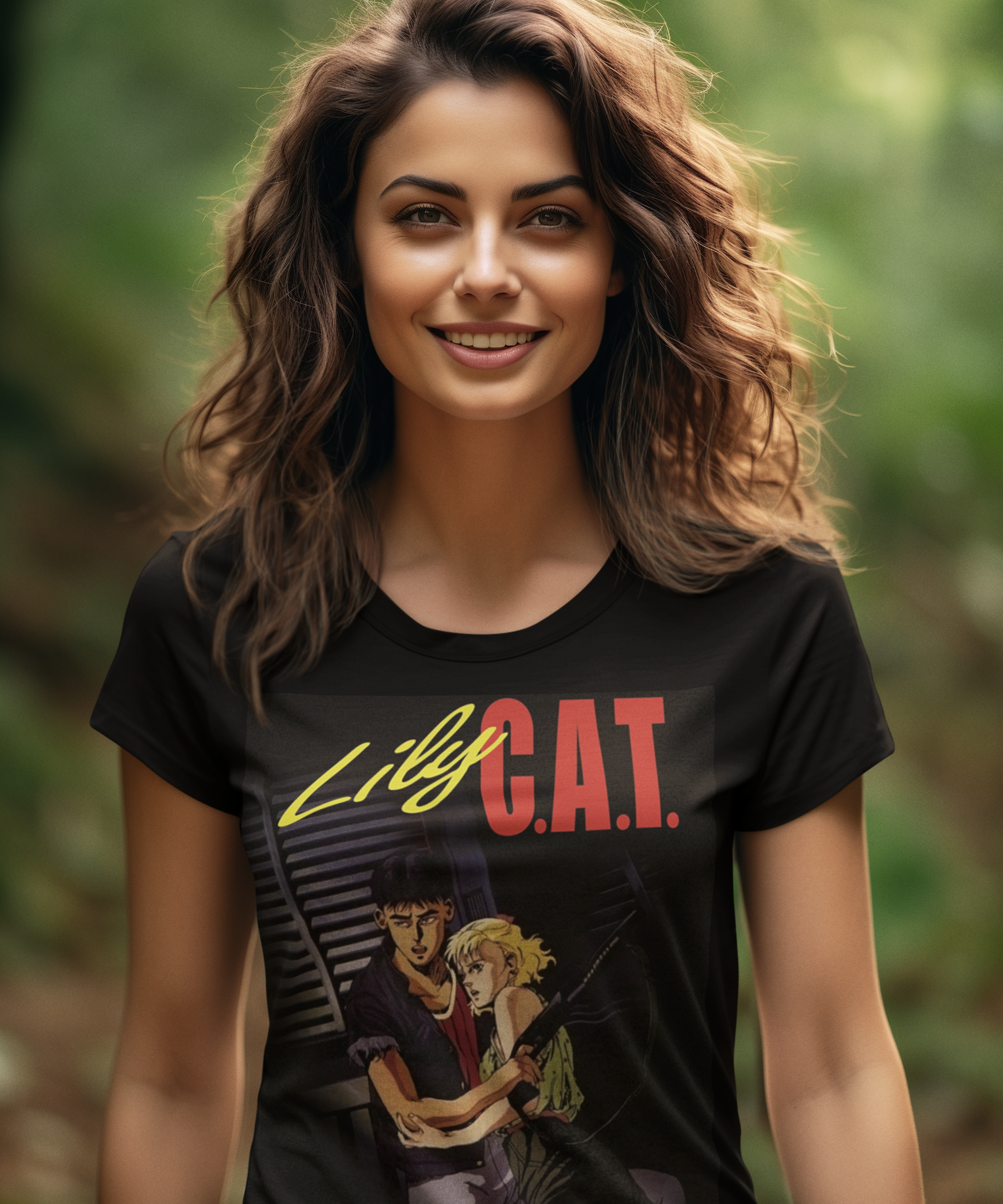 Lily C.A.T. Anime Graphic T-Shirt  Retro 80s Sci-Fi Horror Tee |