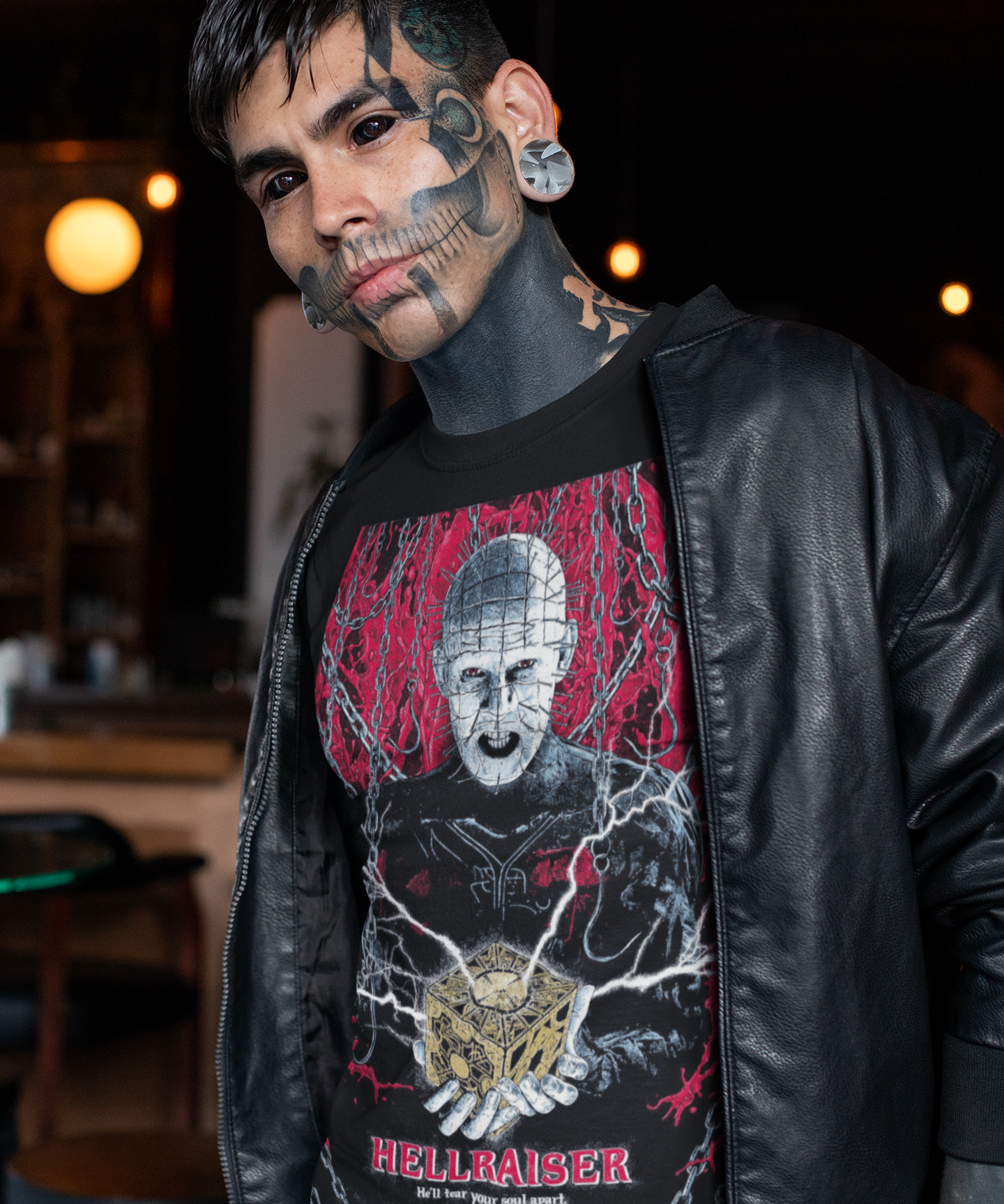 Hellraiser 1987 Graphic T-Shirt | Pinhead Horror Movie Polyester Tee | RetroPunkDesign