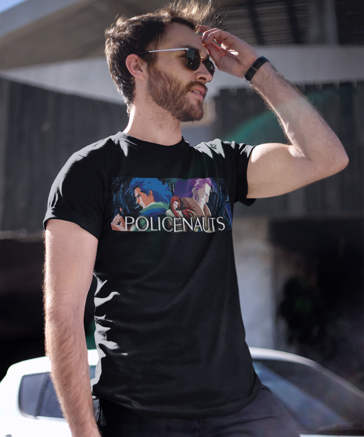 Policenauts Graphic T-Shirt | Hideo Kojima Retro Anime Sci-Fi Tee | RetroPunkDesign