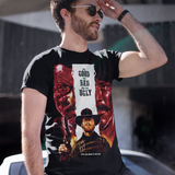The Good The Bad and The Ugly Graphic T-Shirt | Clint Eastwood Retro Western Polyester Tee | RetroPunkDesign - Retro Punk Design 