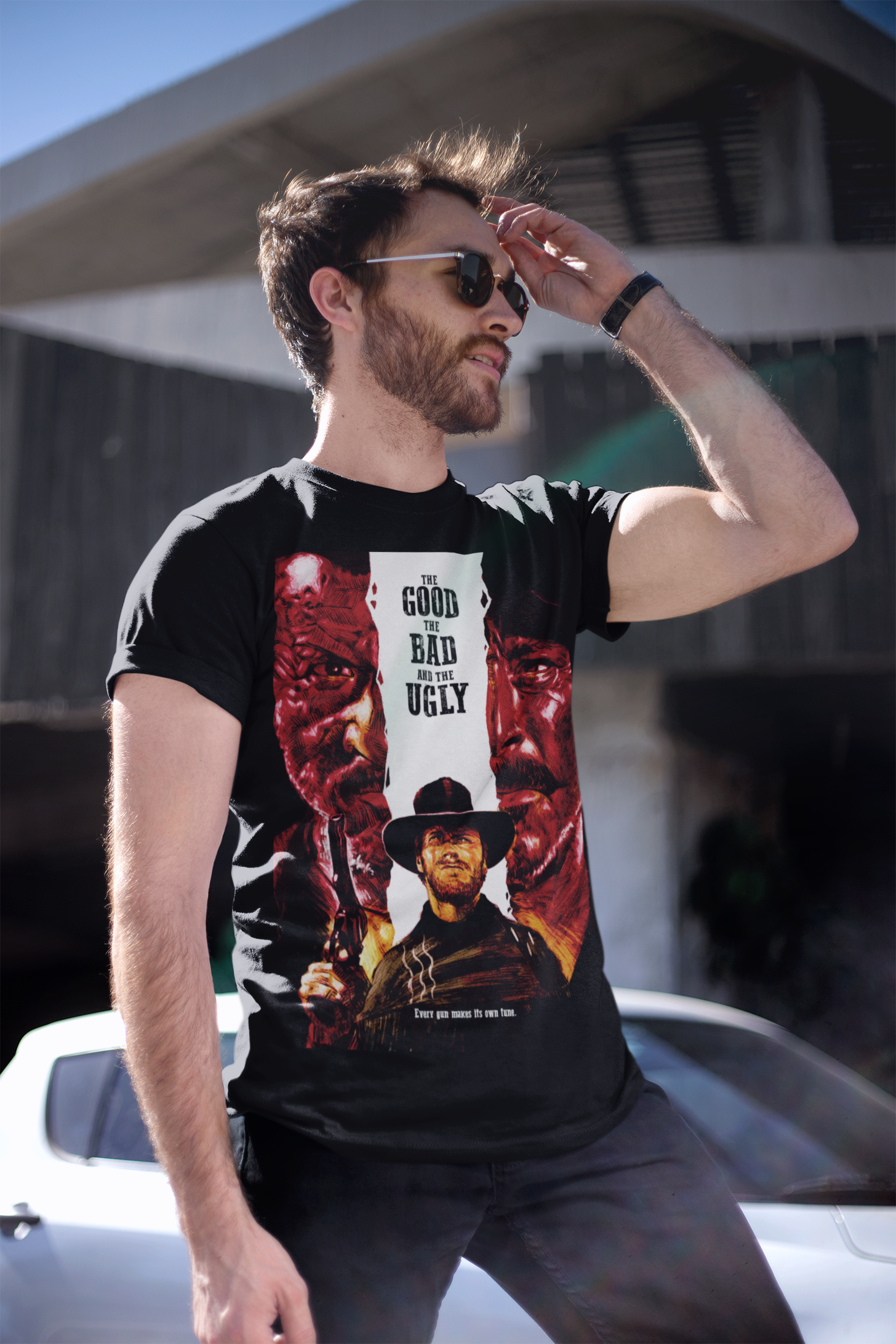 The Good The Bad and The Ugly Graphic T-Shirt | Clint Eastwood Retro Western Polyester Tee | RetroPunkDesign - Retro Punk Design 