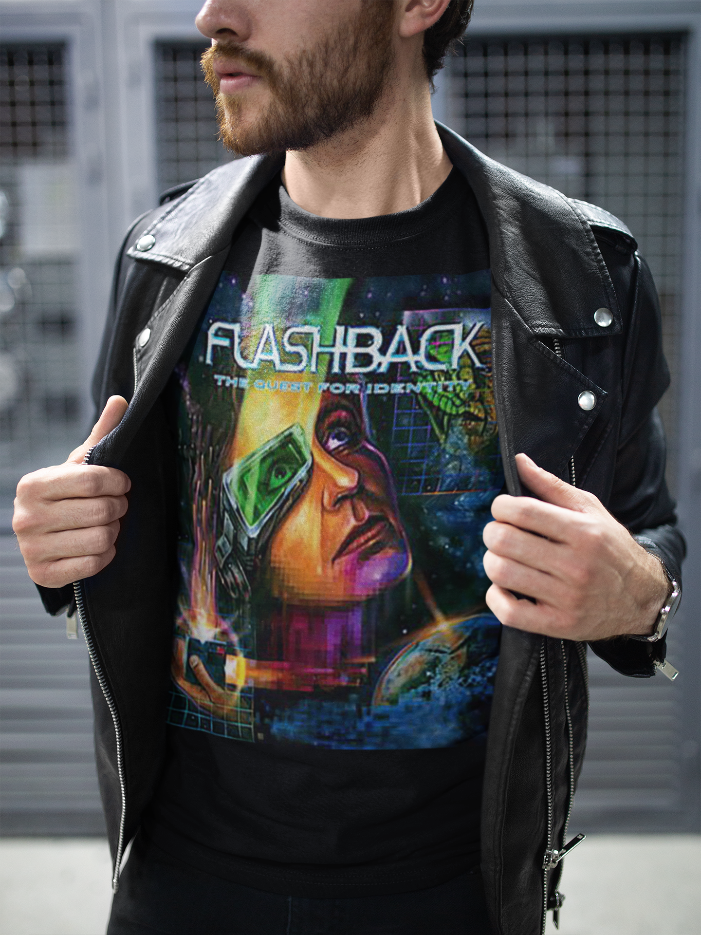 Flashback The Quest for Identity 1992 Graphic T-Shirt  Retro Sci-Fi Video Game Tee  RetroPunkDesign - Retro Punk Design 