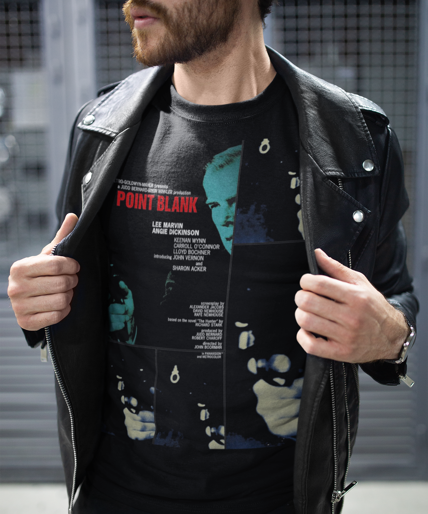 Point Blank 1967 Graphic T-Shirt | Lee Marvin Retro Crime Noir Polyester Tee | RetroPunkDesign - Retro Punk Design 