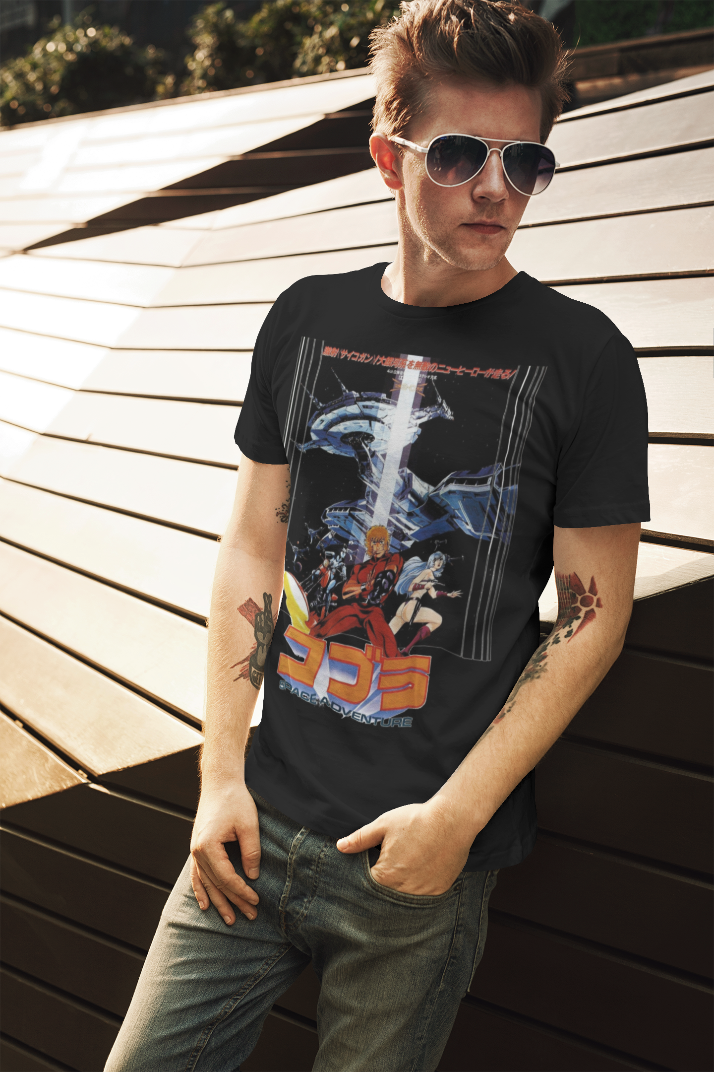 Space Adventure Cobra Graphic T-Shirt Retro Anime Sci - Retro Punk Design 